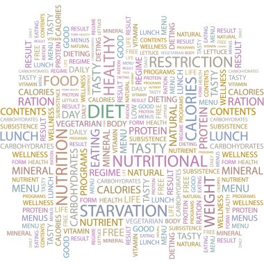 DIET. Word collage on white background. clipart