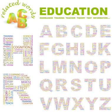 EDUCATION. Vector letter collection. clipart