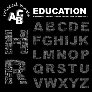 EDUCATION. Vector letter collection. clipart