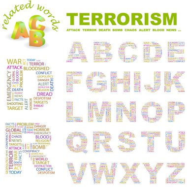 TERRORISM. Vector letter collection. clipart