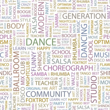 DANCE. Word collage on white background. clipart