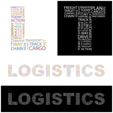 LOGISTICS. Vector letter collection. clipart