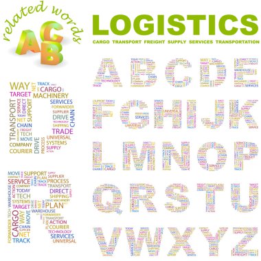 LOGISTICS. Vector letter collection. clipart