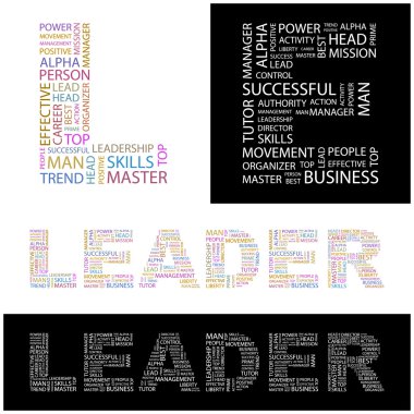 LEADER. Word collage clipart
