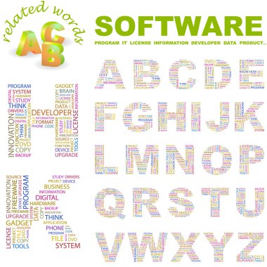 SOFTWARE. Vector letter collection. clipart