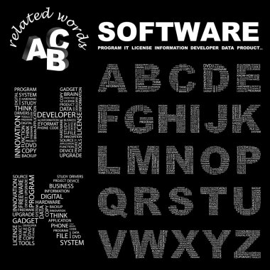 SOFTWARE. Vector letter collection. clipart