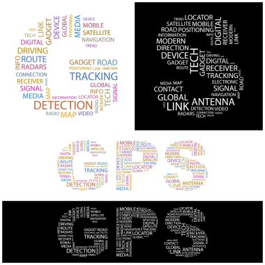 GPS. Word collage. clipart