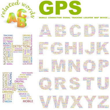 GPS. Vector letter collection. clipart