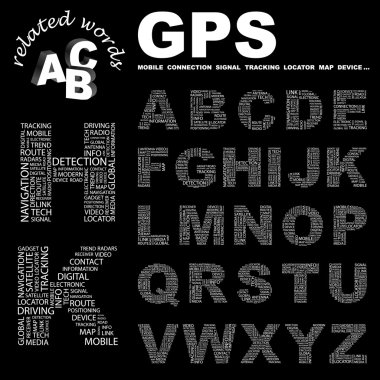 GPS. Vector letter collection. clipart