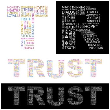 TRUST. Word collage. clipart