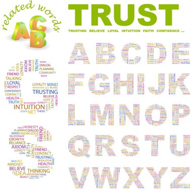 TRUST. Vector letter collection. clipart