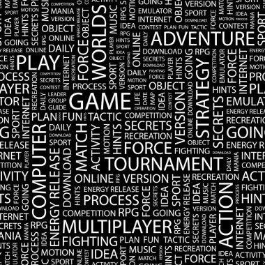 GAME. Seamless vector background. clipart