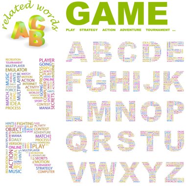 GAME. Vector letter collection. clipart