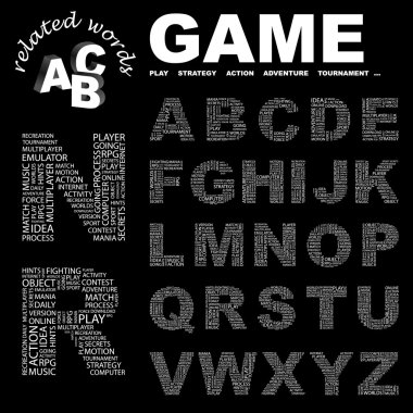 GAME. Vector letter collection. clipart