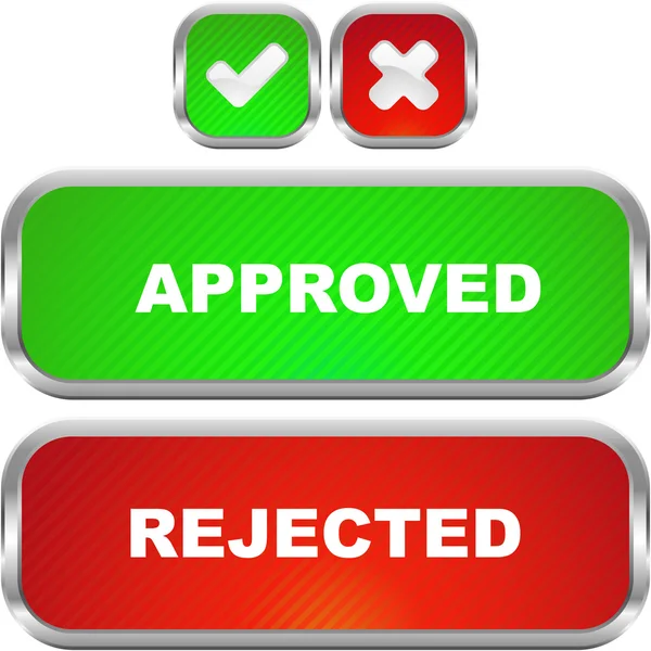 Approved and rejected button set. — Stock Vector
