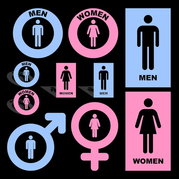 Mannen en vrouwen pictogrammen. grafische elementen instellen. — Stockvector
