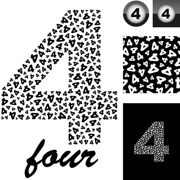 Τέσσερις. φόντο με αριθμούς — Διανυσματικό Αρχείο