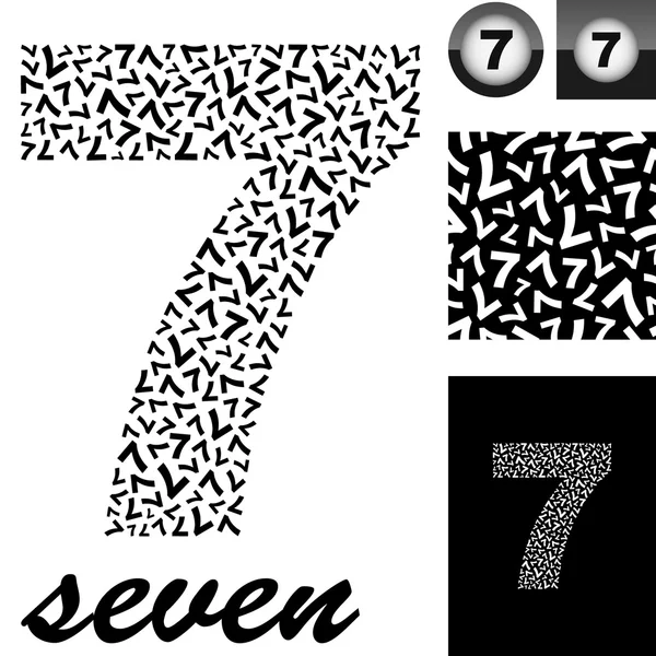 Seven. Background with numbers — Stock Vector