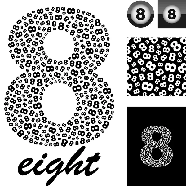 Eight. Background with numbers — Stock Vector