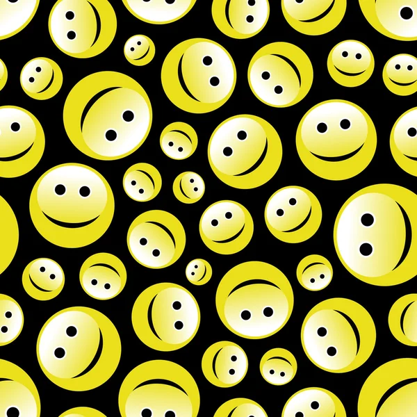 Nahtloses Muster mit einem Lächeln im Gesicht. Vektorillustration — Stockvektor
