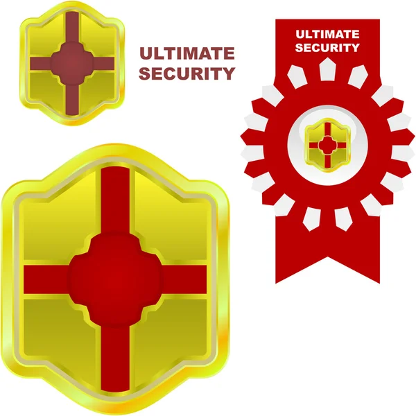 ULTIMATE SECURITY. Set of sale labels. — Stock Vector