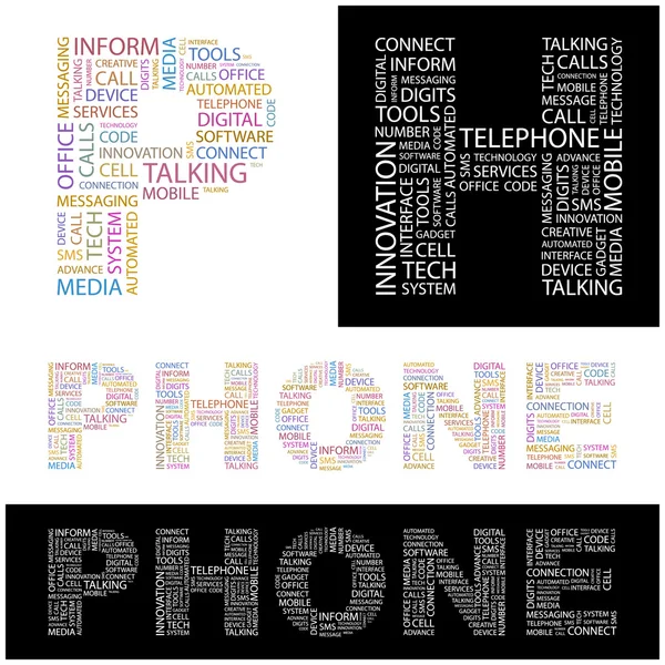 PHONE. Vector letter collection — Stock Vector