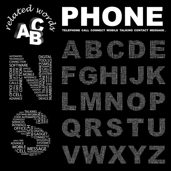Téléphone. Collecte de lettres vectorielles — Image vectorielle