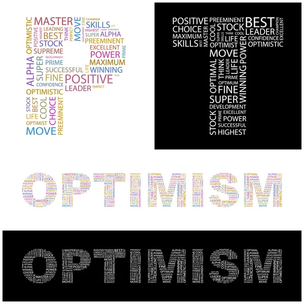 OPTIMISM. Vector letter collection — Stock Vector