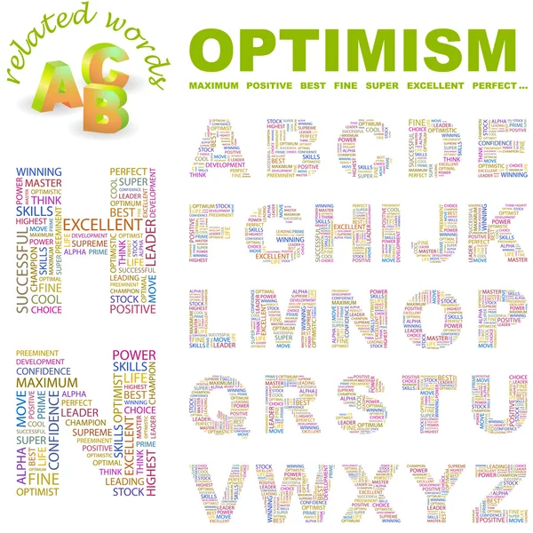 Optimismo. Colección de cartas vectoriales — Archivo Imágenes Vectoriales