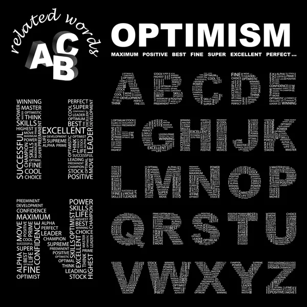 OPTIMISME. Collecte de lettres vectorielles — Image vectorielle