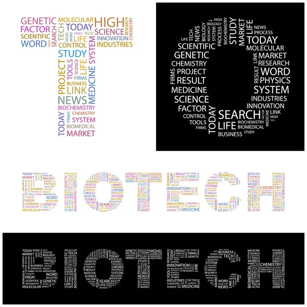 BIOTECH. Vector letter collection — Stock Vector