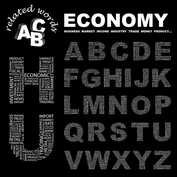 ECONOMY. Vector letter collection — Stock Vector