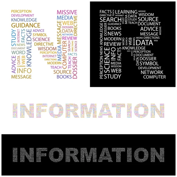 INFORMATION. vector letter collection — Stock Vector