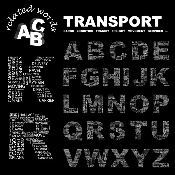 TRANSPORTE. colección de letras vectoriales — Vector de stock