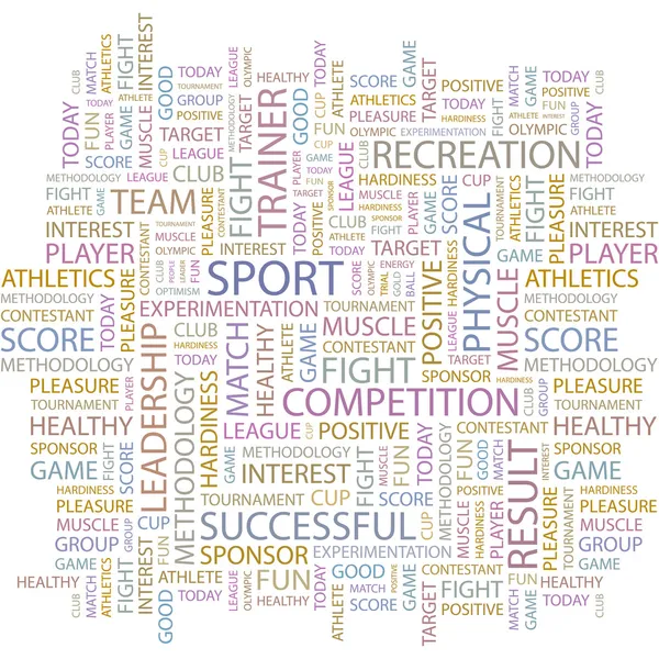 SPORT. Vector letter collection. Wordcloud illustration. — Stock Vector