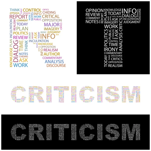 CRITICISM. Seamless vector pattern with word cloud. — Stock Vector