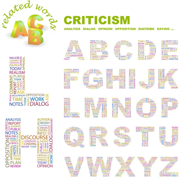 CRITICISM. Seamless vector pattern with word cloud. — Stock Vector