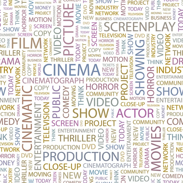 CINEMA. Illustration with different association terms. — Stock Vector