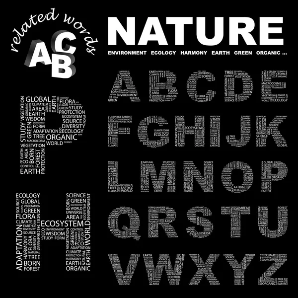 NATURE. Vector letter collection. — Stock Vector