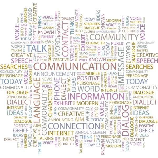Communication.Illustration με όρους διαφορετικούς σύνδεσης. — Διανυσματικό Αρχείο