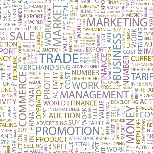 Obchod. . ilustrace s různými asociace termíny. — Stockový vektor