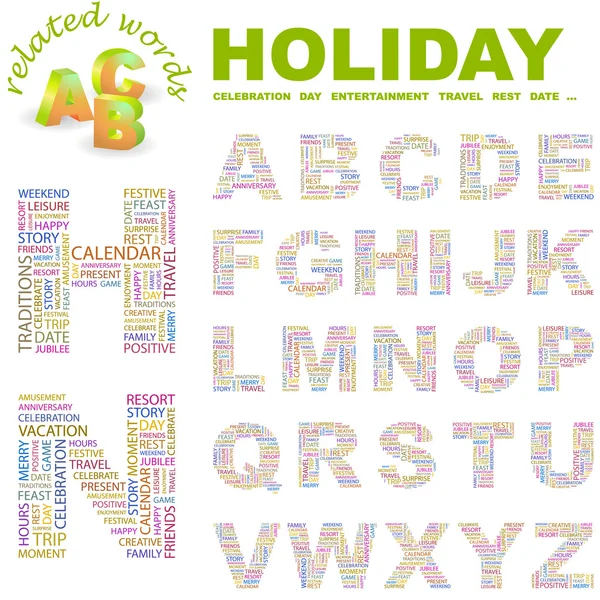 HOLIDAY. Vector letter collection. — Stock Vector