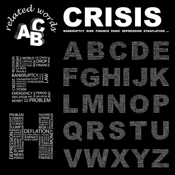 Κρίση. εικονογράφηση φορέας. εικόνα με διαφορετική Ένωση όρους — Διανυσματικό Αρχείο