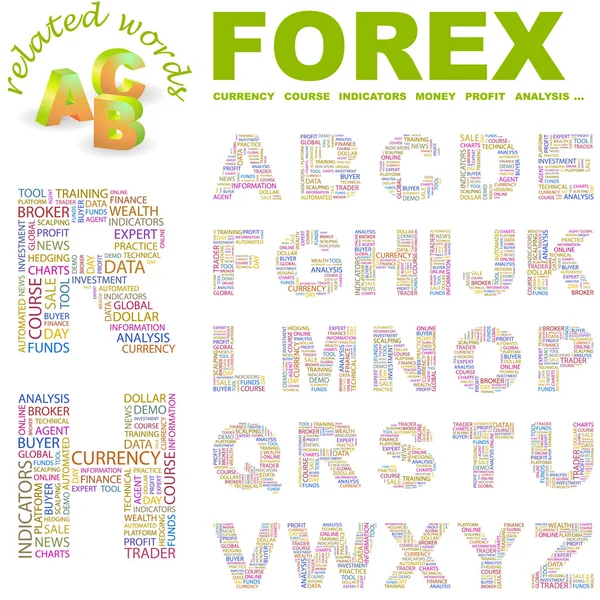 Forex. wordcloud vektorové ilustrace. — Stockový vektor