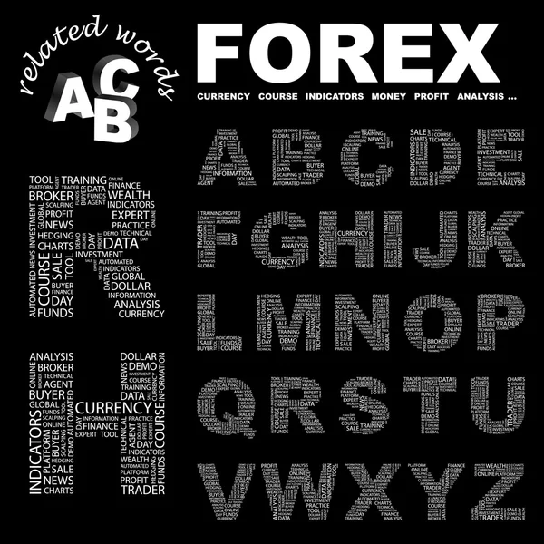 stock vector FOREX. Wordcloud vector illustration.