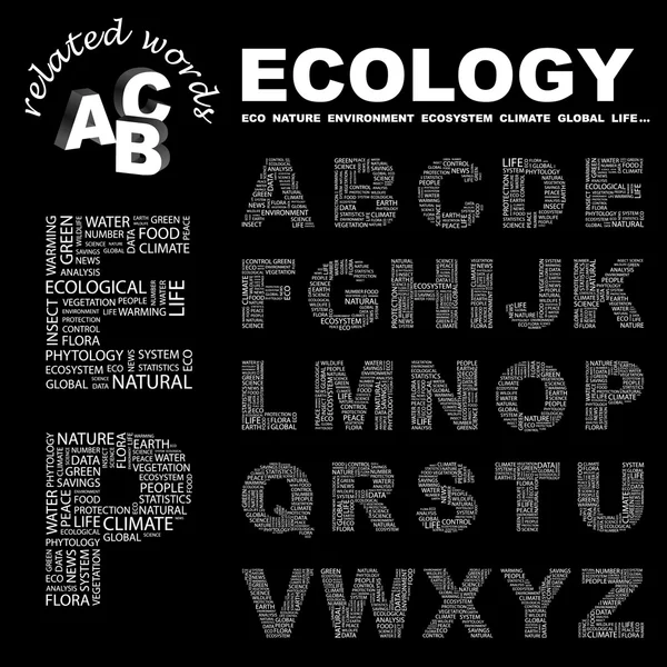ECOLOGY. Vector letter collection. — Stock Vector