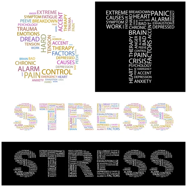 Stres. resimde farklı ilişkilendirme terimleri. — Stok Vektör