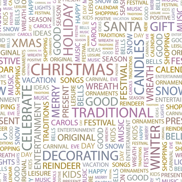 CHRISTMAS. Word collage on white background. — Stock Vector