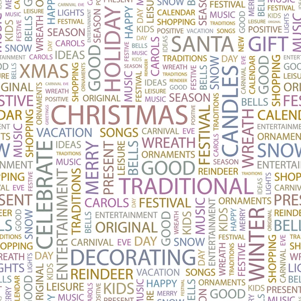 CHRISTMAS. Word collage on white background. — Stock Vector