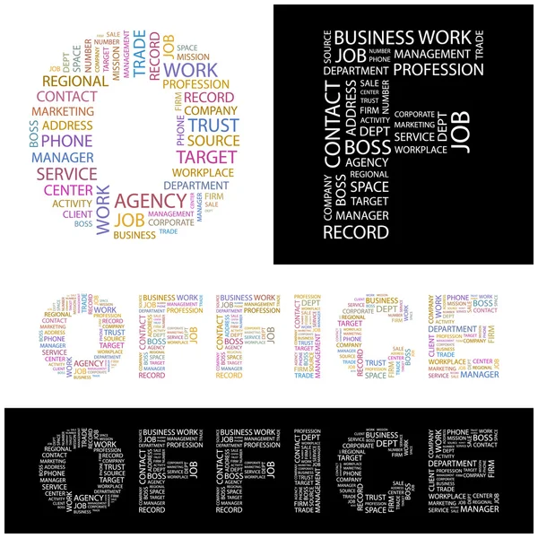 OFFICE. Seamless vector pattern with word cloud. — Stock Vector